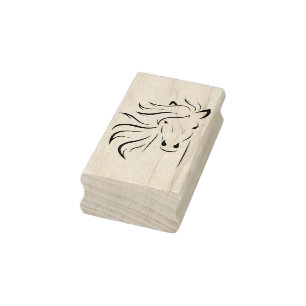 horse face art stamp