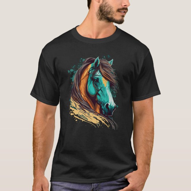 Horse Face Illustration family T-Shirt (Front)