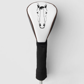 Horse face silhouette golf head cover