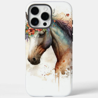 Horse face with flower wreath                      iPhone 16 pro max case