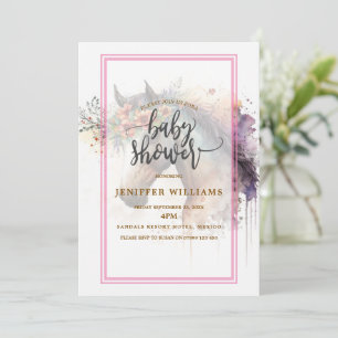 Horse face with flower wreath.          invitation