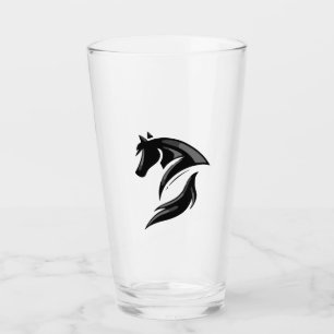 Horse Farm Animal Logo  Glass