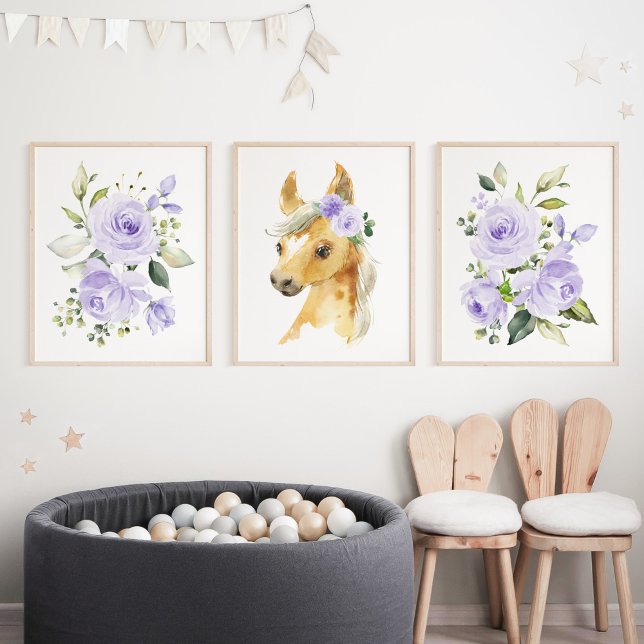 Horse, Farm Animals, Lilac Flowers, Gender Neutral (Creator Uploaded)