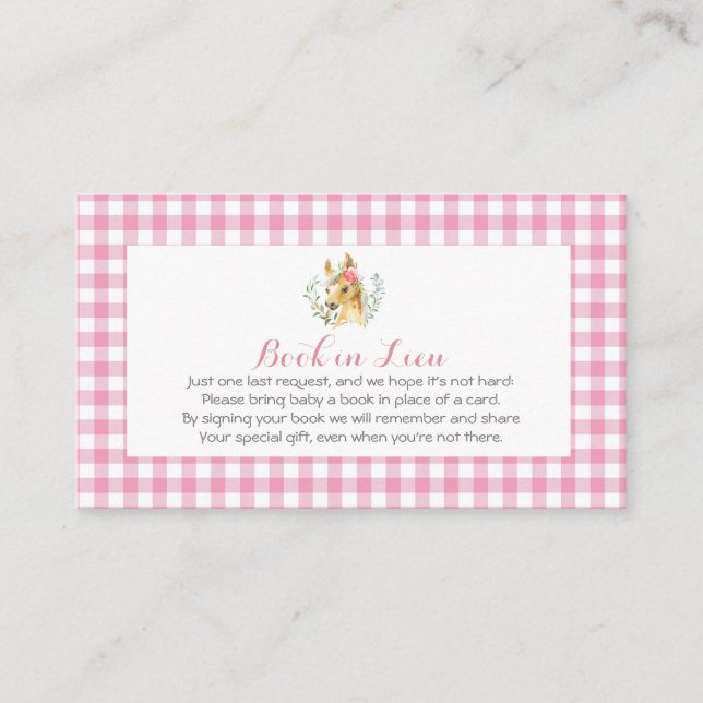 horse farm baby shower invitation pink girl (Front)