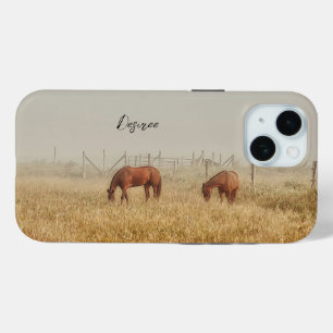 Horse Farm Country Rustic Art iPhone 15 Case