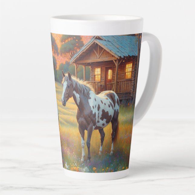 Horse Farm Latte Mug (Right Angle)