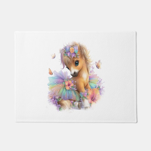 Horse Farm Rainbow Summer Doormat (Front)