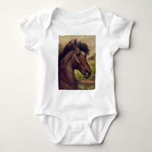 horse farm ranch ride sports western equine pet baby bodysuit