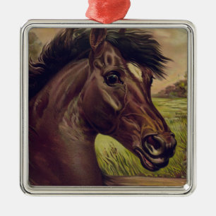 horse farm ranch ride sports western equine pet metal ornament