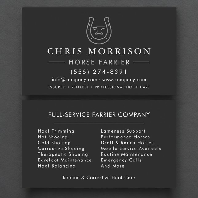 Horse Farrier Horseshoeing  Business Card (Creator Uploaded)