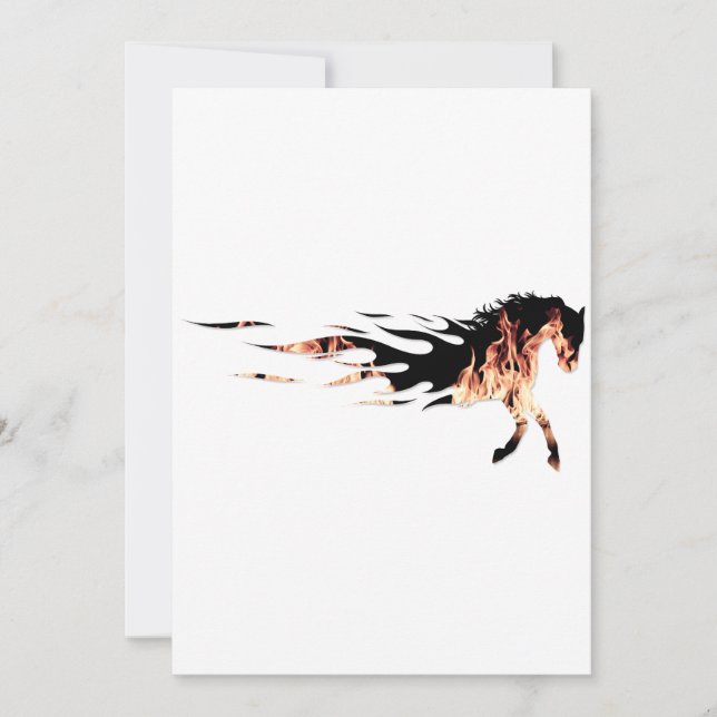 Horse Flames, Horse Logo, Horse Holiday Card (Front)