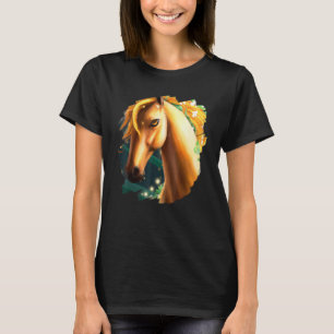 Horse Flowers Cute Painting Flower Horseback Ridin T-Shirt