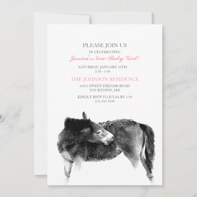 Horse Foal Baby Shower Invitation (Front)