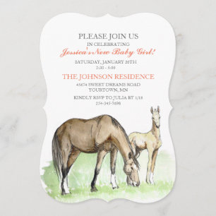 Horse Foal Baby Shower Invitation