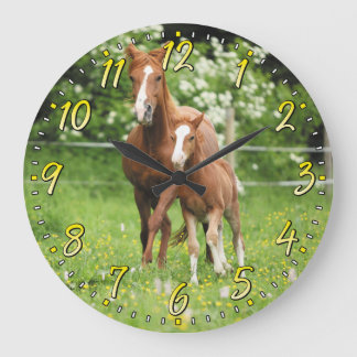 Horse & Foal Wall Clock