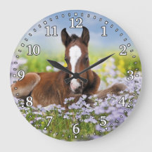 Horse & Foal Wall Clock