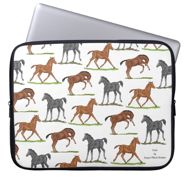 Horse Foals Laptop Sleeve (Front)