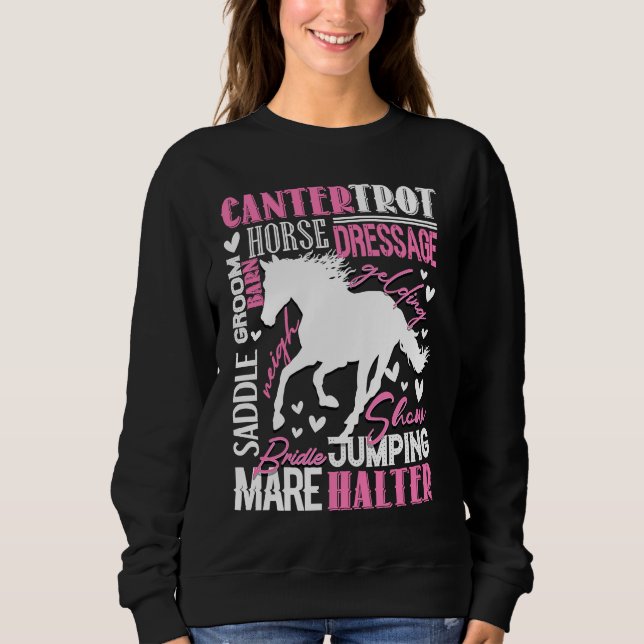 Horse  for Girls Women  Horses Horseback Riding Sweatshirt (Front)