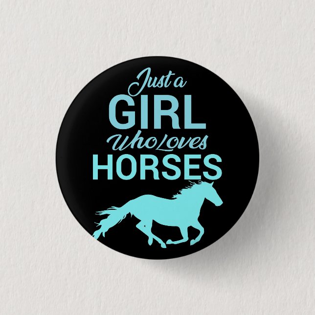 Horse Gallop A Girl Who Loves Horses   3 Cm Round Badge (Front)