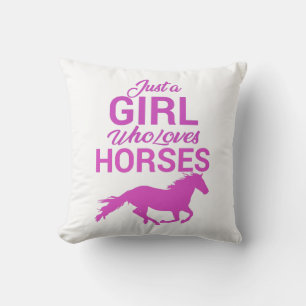 Horse Gallop A Girl Who Loves Horses     Cushion