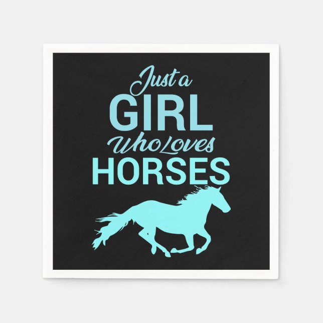 Horse Gallop A Girl Who Loves Horses   Napkin (Front)