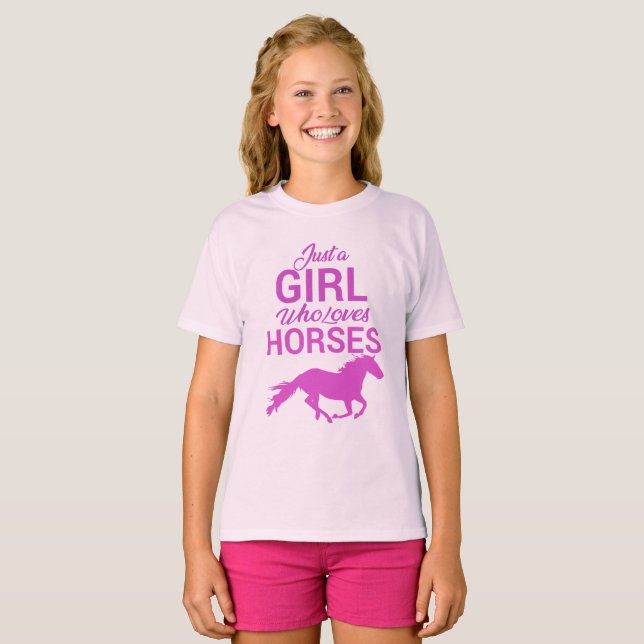 Horse Gallop A Girl Who Loves Horses  T-Shirt (Front Full)