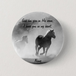 Horse Galloping Out of the Mist 6 Cm Round Badge
