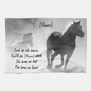 Horse Galloping Out of the Mist Tea Towel