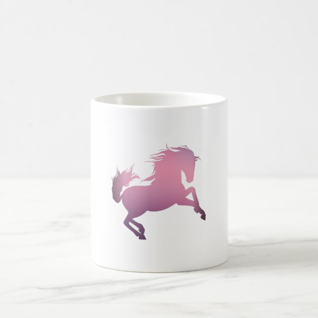 Horse galloping pink coffee mug (Center)