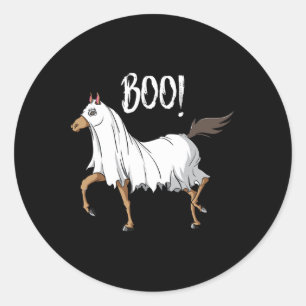 Horse Ghost Costume Fun Equestrian Horse Lover Hal Classic Round Sticker
