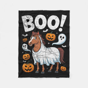 Horse Ghost Costume Funny Equestrian Horses Lover Fleece Blanket