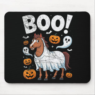 Horse Ghost Costume Funny Equestrian Horses Lover Mouse Pad