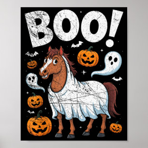 Horse Ghost Costume Funny Equestrian Horses Lover  Poster