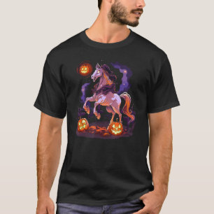 Horse Ghost Witch Spooky Equestrian Riding Hallowe T-Shirt