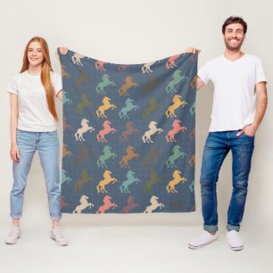 Horse Gift Blanket Retro Horse Lover Throw Vintage