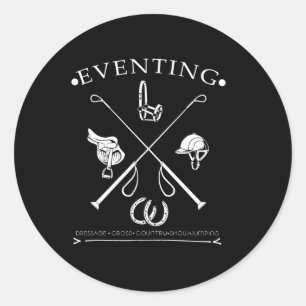 Horse Gift Shirt Horseback Riding Eventing Classic Round Sticker
