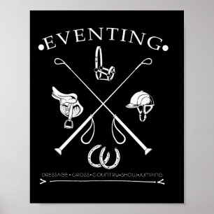 Horse Gift Shirt Horseback Riding Eventing  Poster