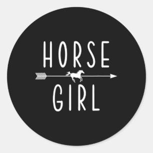 Horse Gifts For Girls. Riding1  Classic Round Sticker