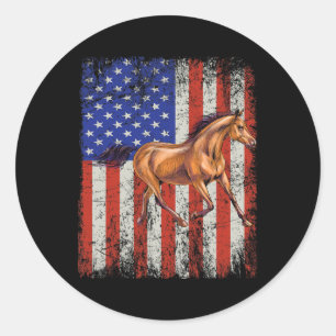 Horse Gifts For Girls. Riding5 Classic Round Sticker