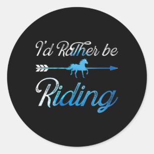 Horse Gifts For Girls. Riding7 Classic Round Sticker