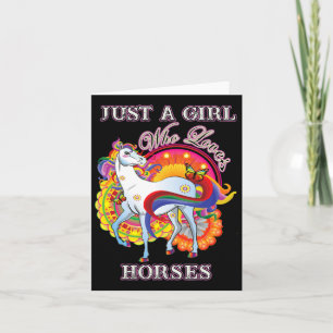 Horse Gifts For Women Just A Girl Who Loves Horses Card