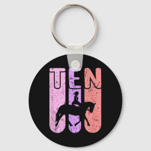 Horse Girl 10th Birthday Horseback Riding Key Ring
