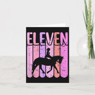 Horse Girl 11th Birthday Horseback Riding Card