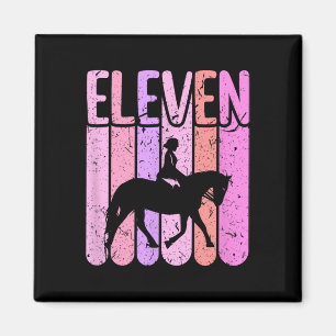 Horse Girl 11th Birthday Horseback Riding Magnet