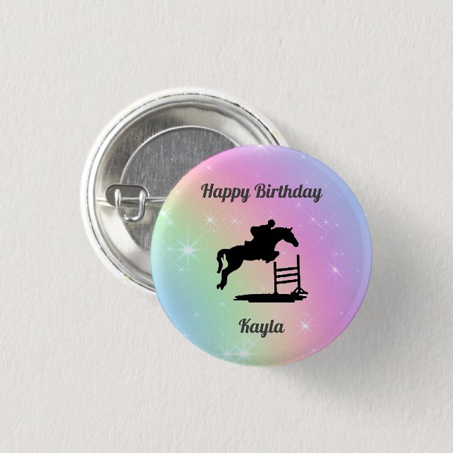 Horse Girl 3 Cm Round Badge (Front & Back)