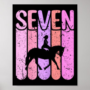 Horse Girl 7th Birthday Horseback Riding Poster
