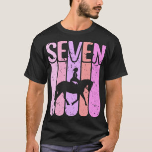 Horse Girl 7th Birthday Horseback Riding T-Shirt
