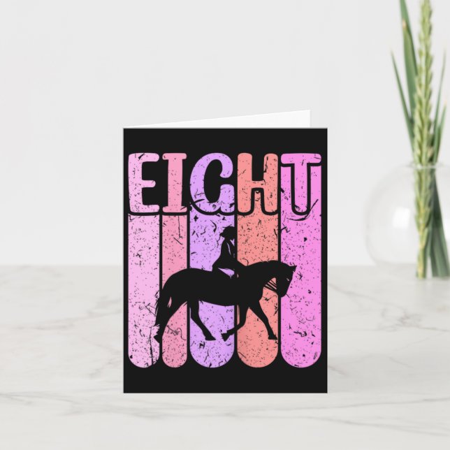 Horse Girl 8th Birthday Horseback Riding  Card (Front)