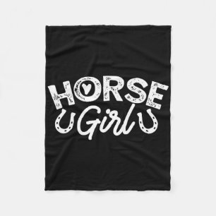 Horse Girl Barrel Racing Show Jumping Horseback Ri Fleece Blanket
