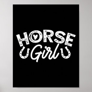 Horse Girl Barrel Racing Show Jumping Horseback Ri Poster